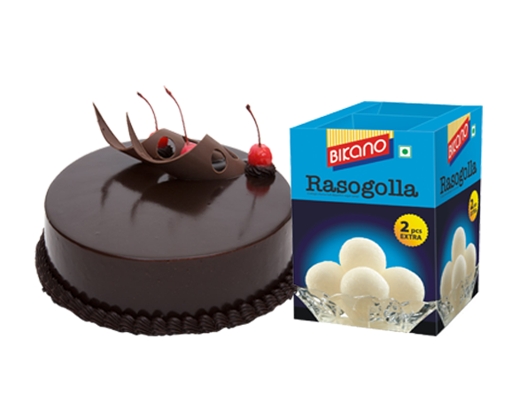 Truffle cake & Rasogolla 